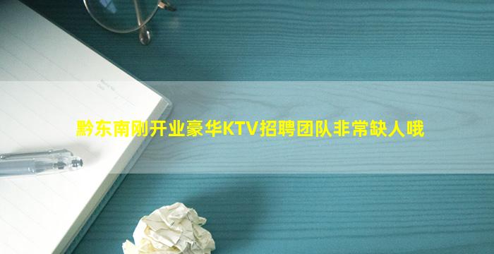 黔东南刚开业豪华KTV招聘团队非常缺人哦